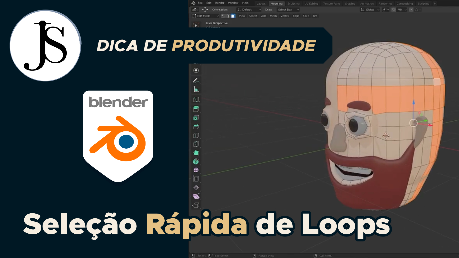 Dica — Como selecionar rapidamente loops no Blender. JS, Artista Digital